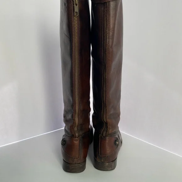 Frye Brown Leather Riding Boots - Picture 4 of 8